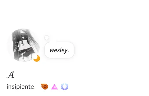 perfil estético com texto e boneca