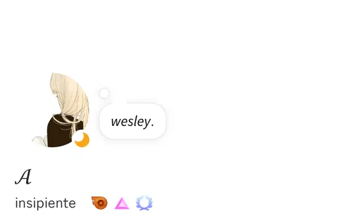 perfil minimalista com texto wesley