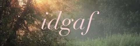 banner com texto idgaf na natureza
