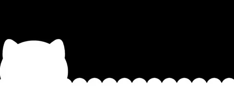 Gato branco em banner preto minimalista