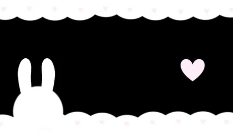 Banner coelho com coracao preto e branco
