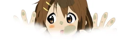 Yui Hirasawa espiando pelo vidro