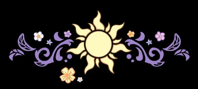 Barrinha com sol e flores roxas