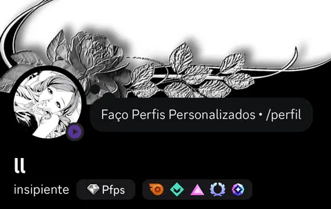 banner e icone com rosa preto e branco