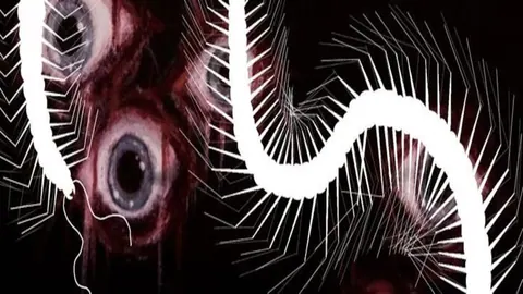 banner dark com olhos e espinhas