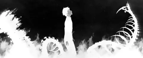 Ken Kaneki centopéia preto e branco