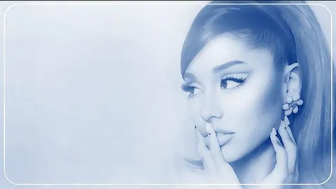 Ariana Grande banner em tom azul