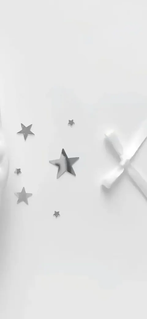 Fundo branco com estrelas e laço