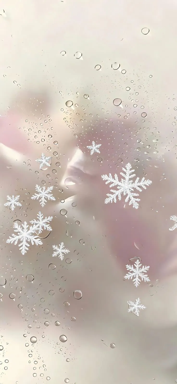Wallpaper floco de neve e gotas