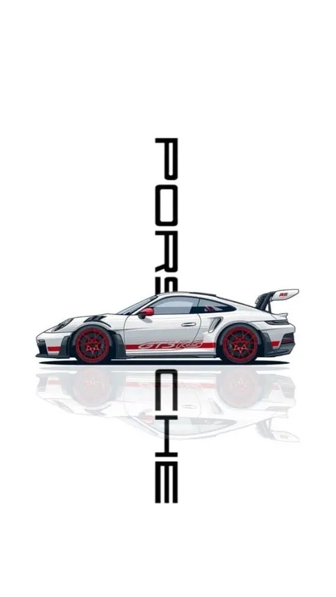 Wallpaper porsche branco com texto vertical