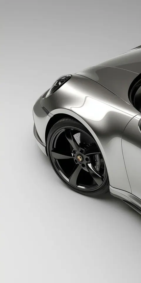 Carro esportivo prateado minimalista