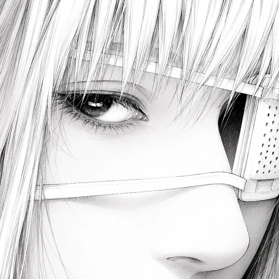 icons de anime em preto e branco