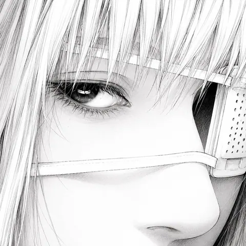 icons de anime em preto e branco