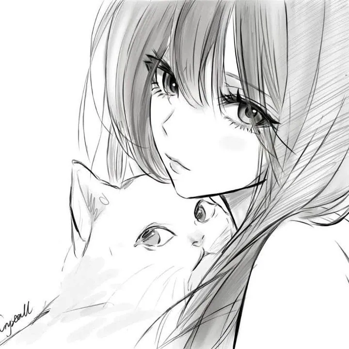icons de anime em preto e branco