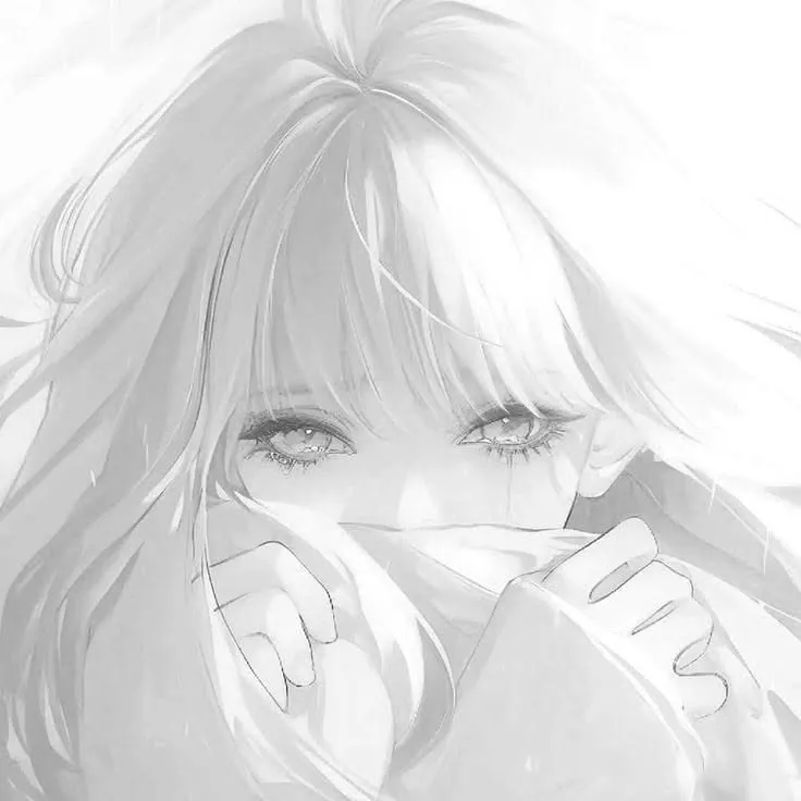 icons de anime em preto e branco