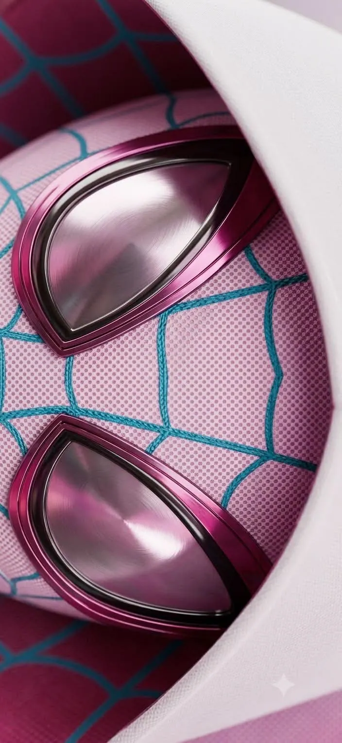 Close da mascara da Spider Gwen