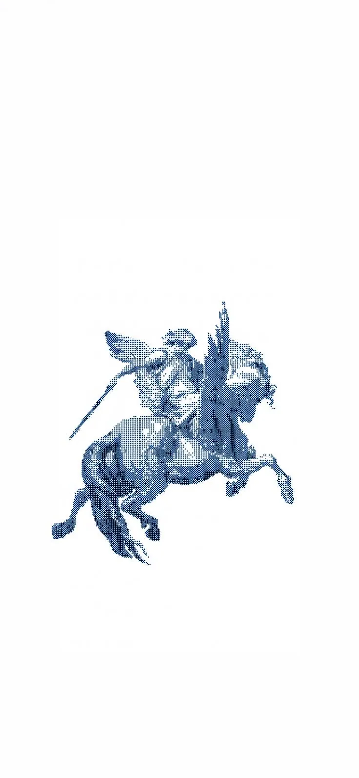 Cavaleiro medieval com cavalo alado