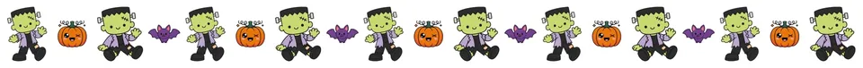 Barrinha com monstro e abóbora de Halloween