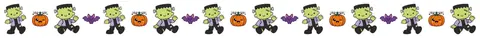 Barrinha com monstro e abóbora de Halloween
