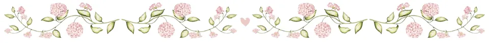 Barrinha floral delicada com rosa e verde