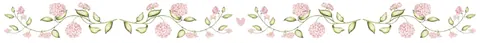 Barrinha floral delicada com rosa e verde
