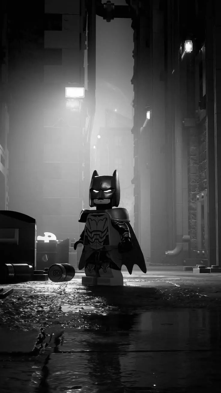 Batman Lego em beco escuro