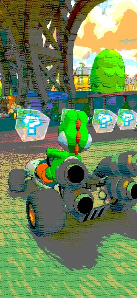 Yoshi correndo no Mario Kart Tour