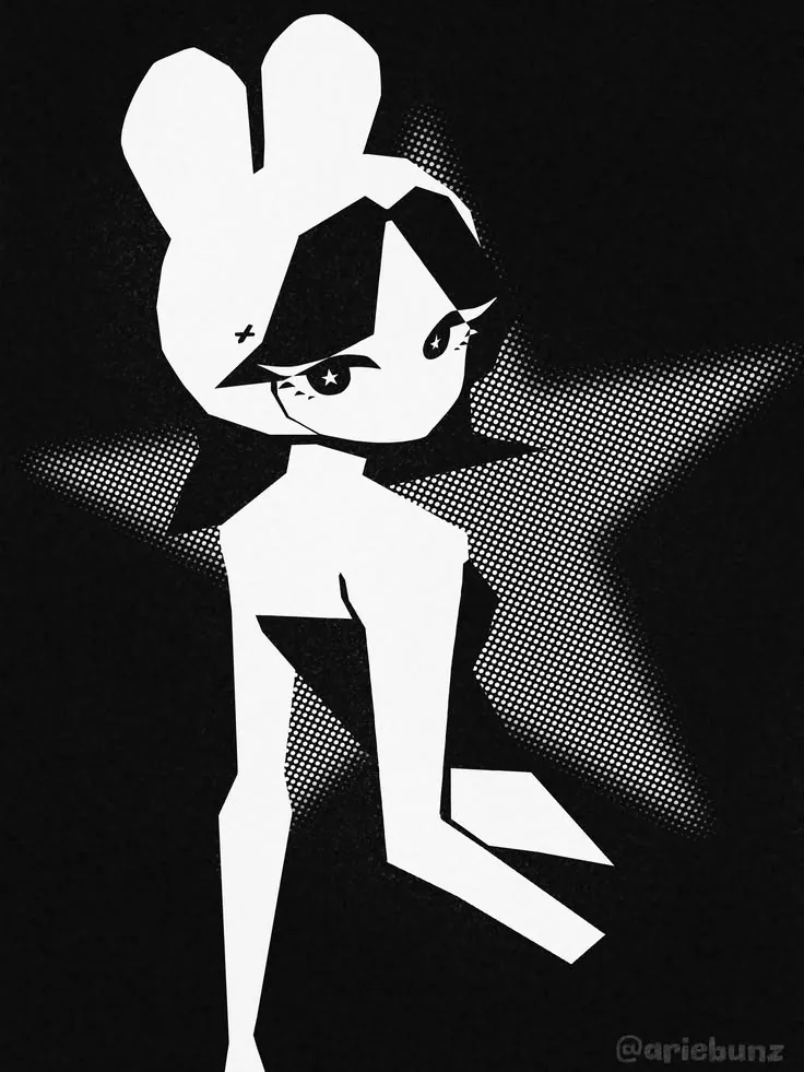 Garota anime estilo dark com as mãos no rosto