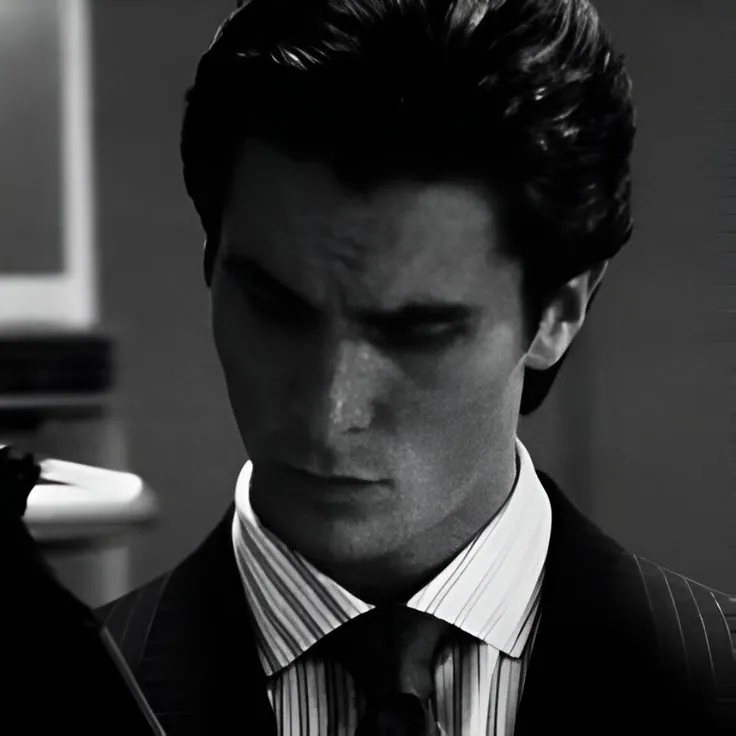 Patrick Bateman icone preto e branco