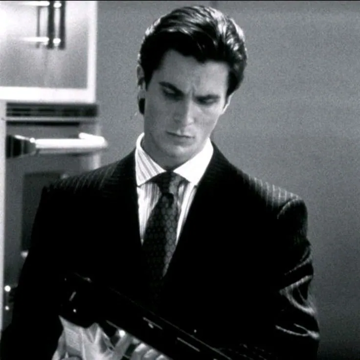 Patrick Bateman icone preto e branco