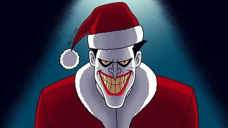 Coringa com roupa de Papai Noel