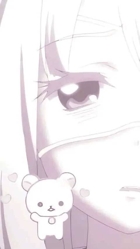 Wallpaper anime com urso fofo