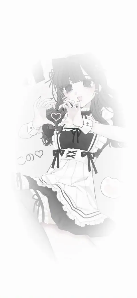 wallpaper anime maid preto e branco