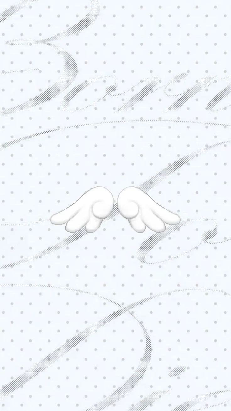 Wallpaper estético com asas e texto