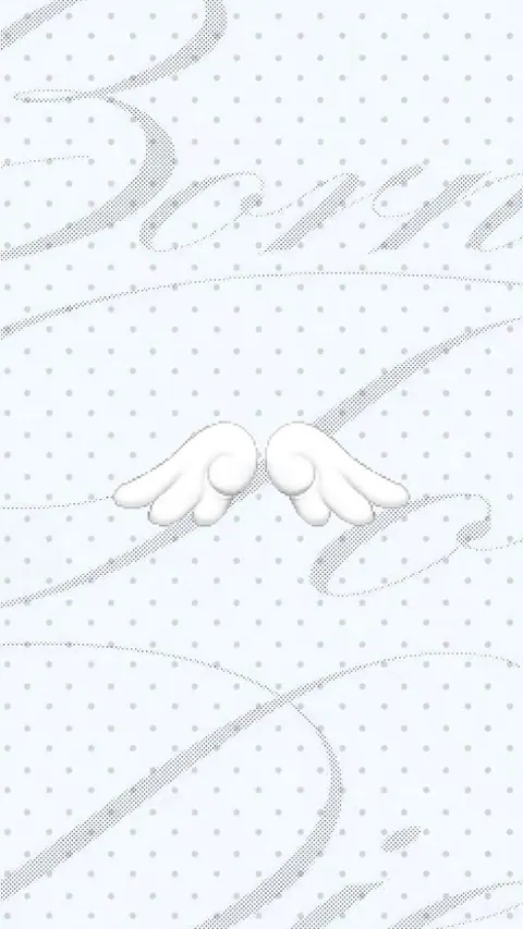 Wallpaper estético com asas e texto