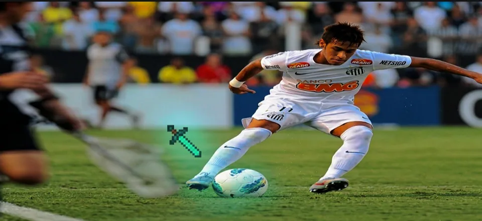 Jogador de futebol em campo verde