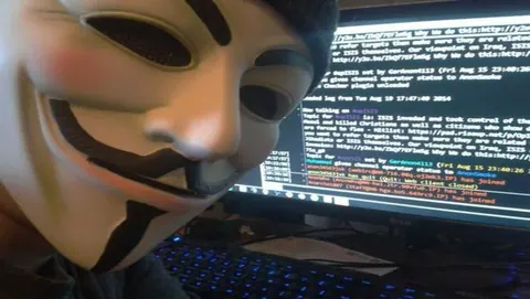 Hacker com mascara de Guy Fawkes