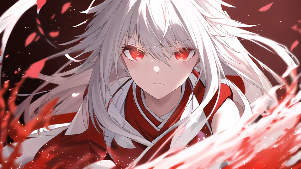 Garota anime de cabelos brancos