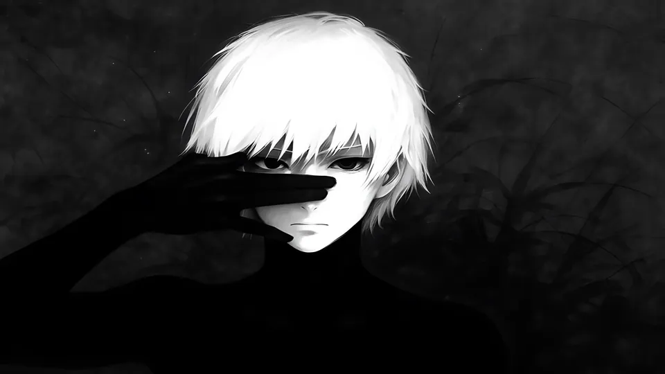 Kaneki Ken cabelo branco e preto