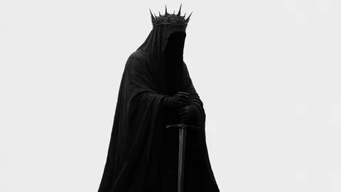 Rei Sombrio com Coroa e Espada
