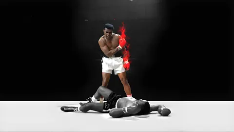 Muhammad Ali nocauteando adversário
