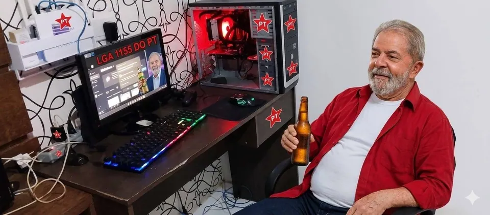 Homem idoso jogando no computador