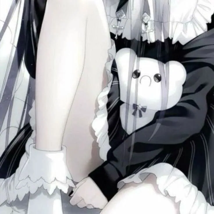Perfil estético anime preto e branco