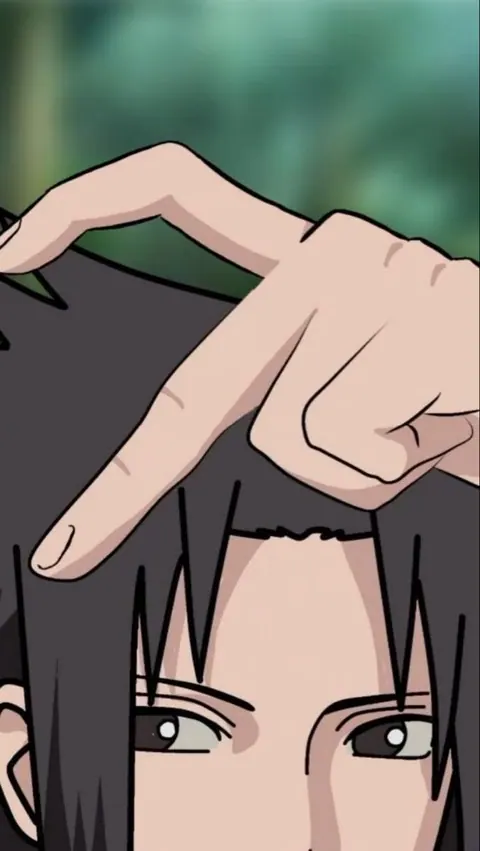 Sasuke Uchiha fazendo metade de coracao