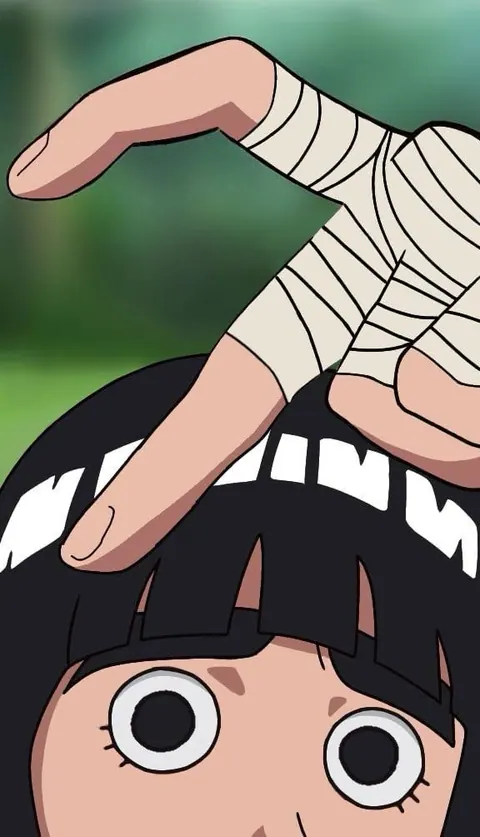 Rock Lee e Tenten coracao com as maos