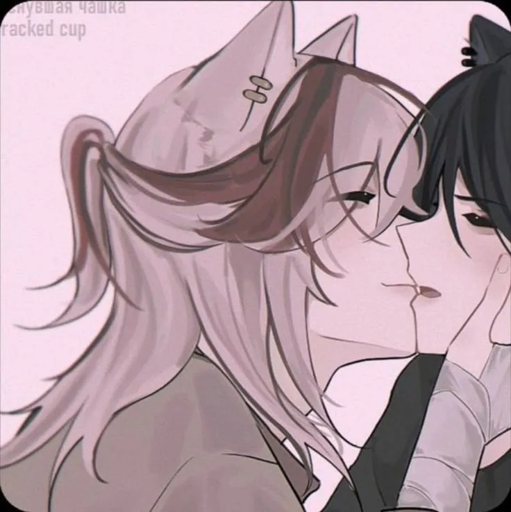 Casal de anime com orelhas de gato