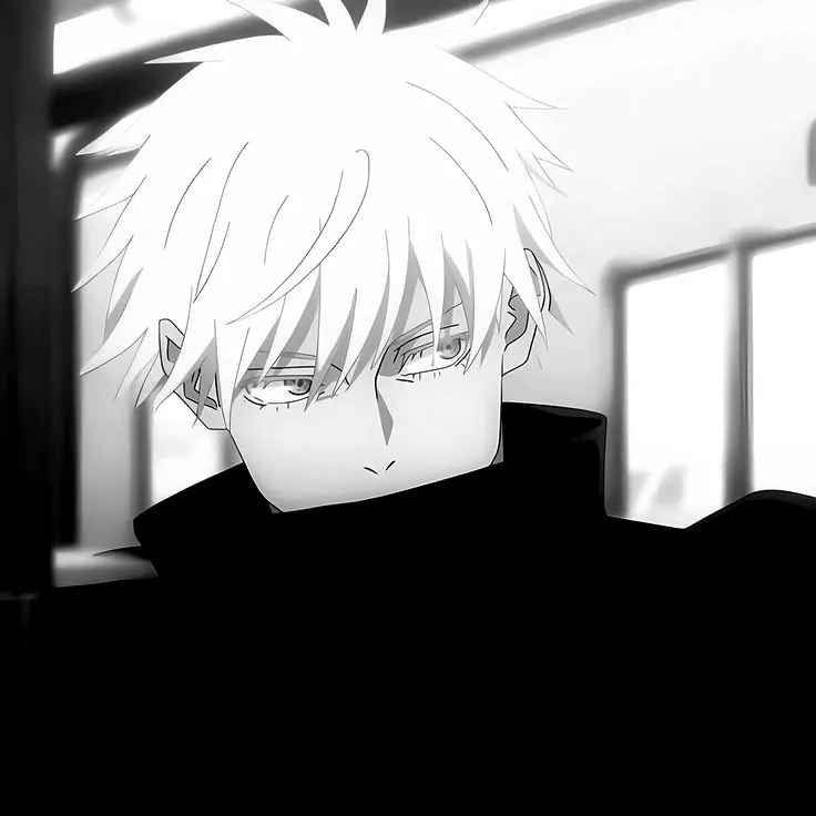 Gojo Satoru anime icons preto e branco