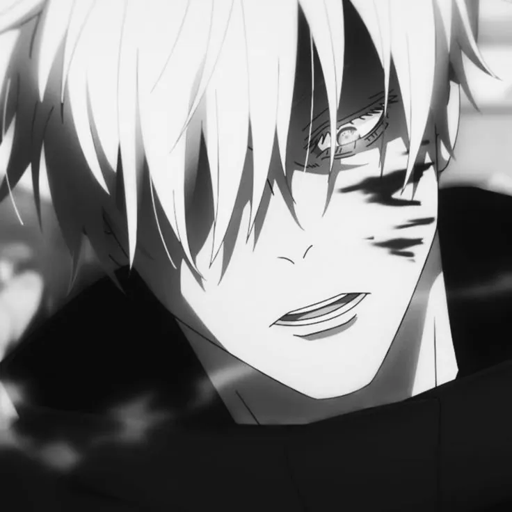 Gojo Satoru anime icons preto e branco