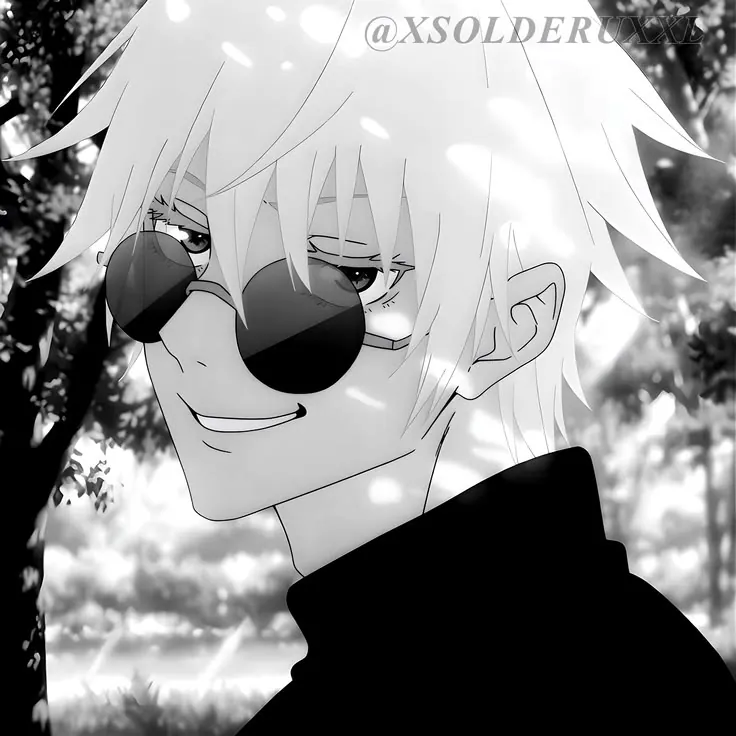 Gojo Satoru anime icons preto e branco