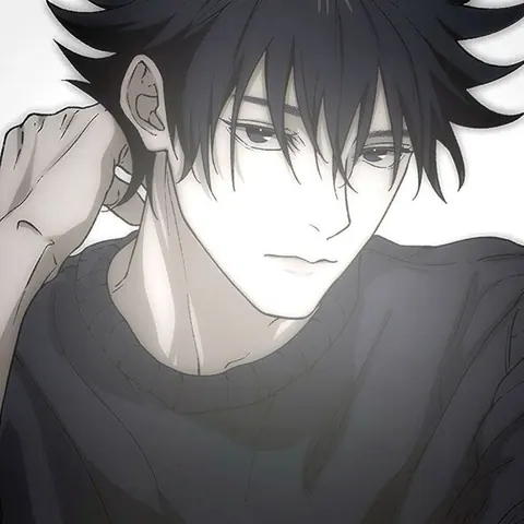 Megumi Fushiguro icons em preto e branco